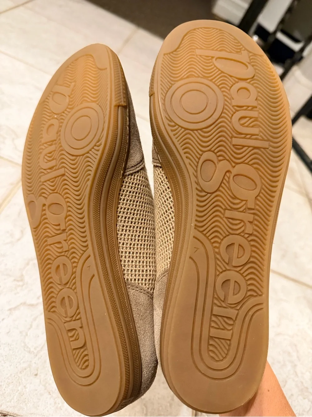 Paul Green Women's Suede & Mesh Sneaker in Tan and White